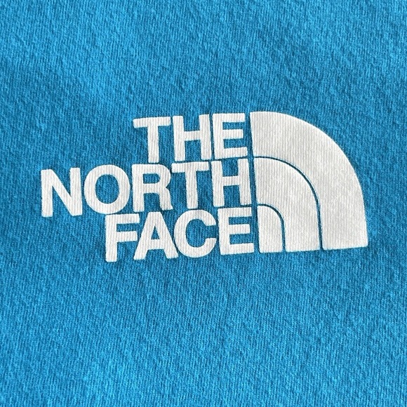 The North Face Shirt Men Large Blue Yellow Half Dome Logo Short Sleeve Exploring - Picture 3 of 10
